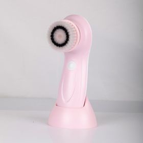Rechargeable face brush Waterproof pore cleaner Washing face artifact Beauty instrument Electric cleansing instrument Cleansing brush (Color: pink)
