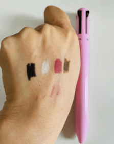 Four In One Eyebrow Pencil Lip Gloss Eyeliner Makeup Pencil (Color: pink)