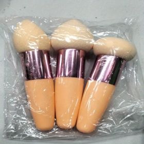3Pcs Foundation Sponge Powder Puff Mushroom Head Cosmetic Blending Sponge Makeup Puff Facial Sponge BB Cream Foundation Makeup Tool (Color: Skin Tone)